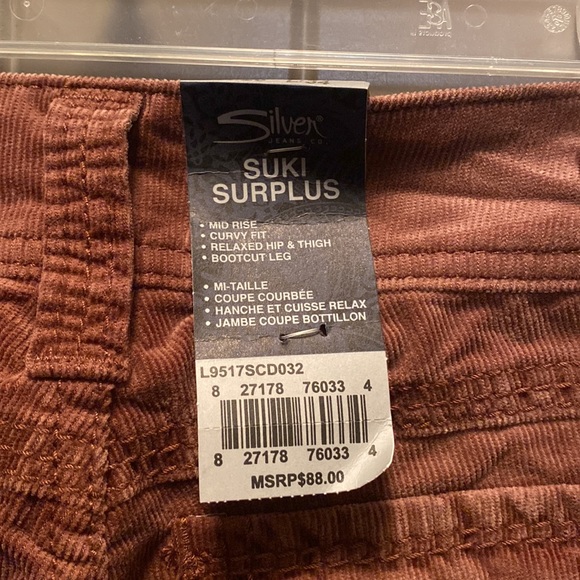 NWT Silver Jeans Suki Surplus Corduroy Pants - Picture 5 of 7